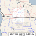 Historical Map of North Western Canada and the United States.